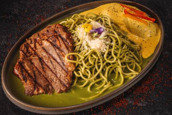 Tallarines Verdes + Steak